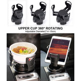 CarMate | Foldable Car Cup Holder | Bottle And Phone Organizer | Sunglasses Stand | Black | Space Saving Car Organizer -
