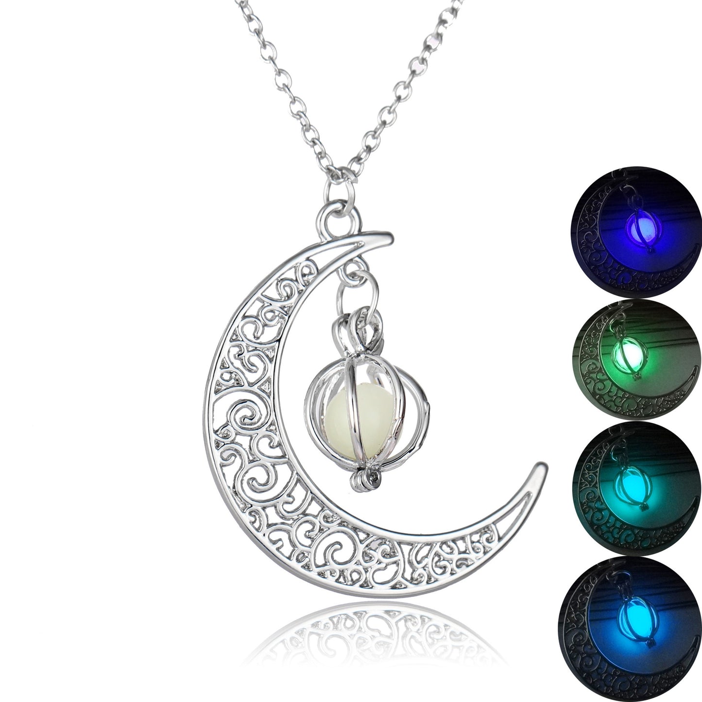Fashion Moon | Luminous Stone Necklace | Natural Glowing Stone | Healing Crystal Pendant | Glow In The Dark -