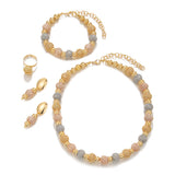 GleamCraft | Beaded Jewelry Set | Gold Plated Copper | Vacuum Finish | Two Color | Everyday Wear Gift -