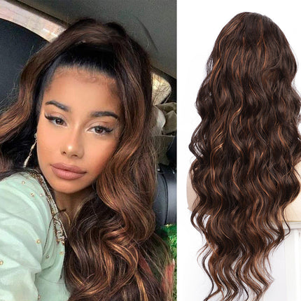 Wig Big Wave Drawstring Ponytail Matte High Temperature Silk Chemical Fiber Wig