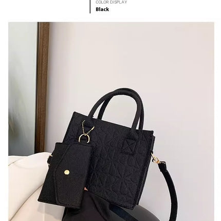 Simple Small Handbag Women's Fashion Felt One Shoulder Combination Bags
