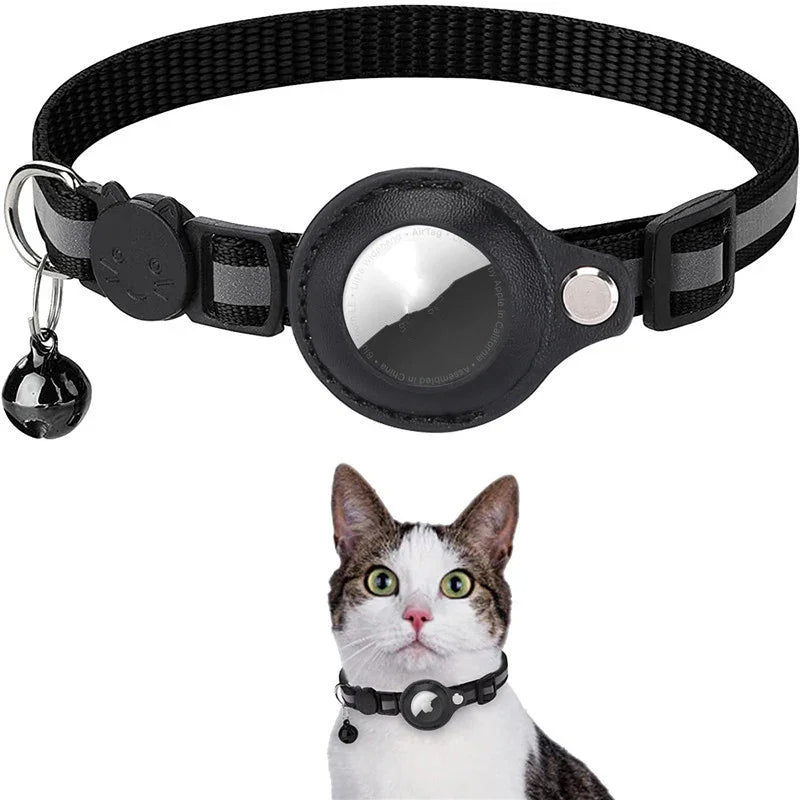 Reflective Nylon AirTag Pet Collar | Waterproof Holder Case for Apple AirTag | Adjustable Dog & Cat Collar for Puppies, Kittens & Small Pets | Secure & Durable - Animals & Pet Supplies > Pet Supplies > Pet Collars & Harnesses > Breakaway & Safety Collars