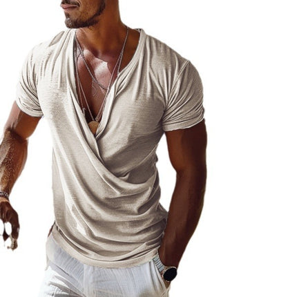 Summer Men's Vacation Tulum V-neck Plain T-shirt