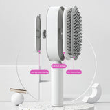 Self-Cleaning Hair Brush for Women | One-Click Cleaning Detangling Comb | 3D Air Cushion Scalp Massage Brush | Anti-Static, No-Pull Hairbrush | Pain-Free Detangling for All Hair Types | Optional Wall-Mounted Storage - Health & Beauty > Personal Care > Hair Care > Hair Styling Tools > Combs & Brushes > Paddle Hairbrushes