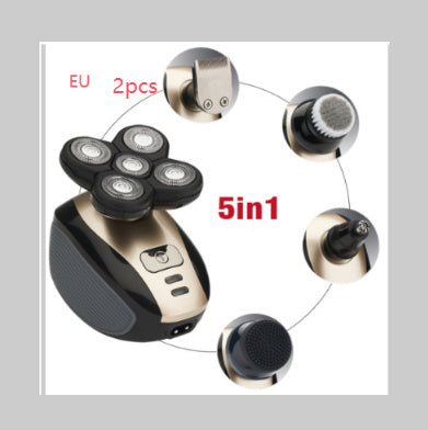 NovaGroom | 5-In-1 Shaver | Five Floating Blades | Nose And Beard Trimmer | Black | Close Head And Face Grooming -