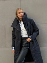 Fashion | Long Coat | Lapel Collar With Lace Up | Winter Coat Warmth | Beige Black Blue | Practical Pockets -