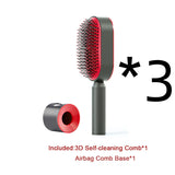 Self-Cleaning Hair Brush for Women | One-Click Cleaning Detangling Comb | 3D Air Cushion Scalp Massage Brush | Anti-Static, No-Pull Hairbrush | Pain-Free Detangling for All Hair Types | Optional Wall-Mounted Storage - Health & Beauty > Personal Care > Hair Care > Hair Styling Tools > Combs & Brushes > Paddle Hairbrushes