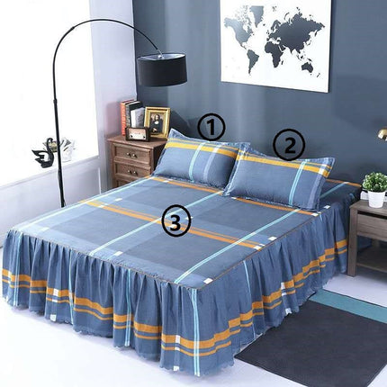 Bed Skirt Pillowcase 3 Woolly Bedsheet Bedding Set Bedspread