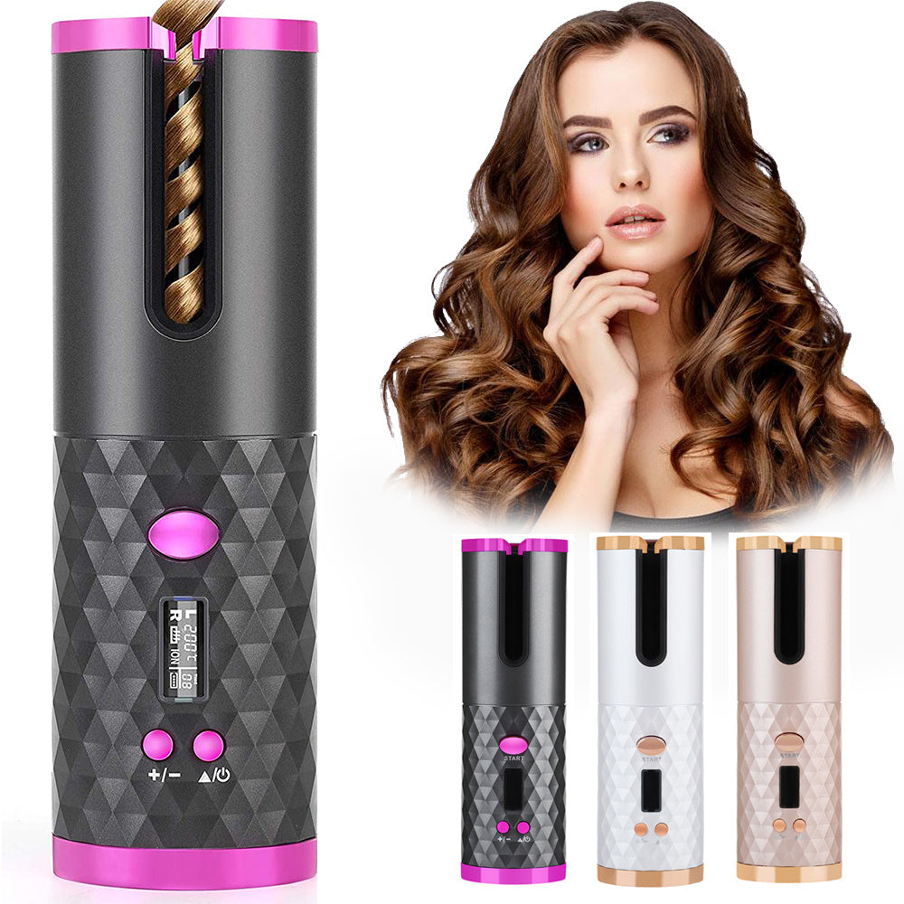 Conair | Automatic Hair Curler | Rechargeable Cordless | Lcd Display | Portable Salon Curls Anywhere -