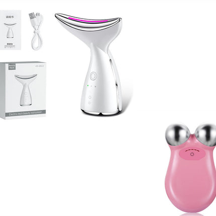 EMS Microcurrent Neck Face Beauty Device With 3 Colors LED Photon Therapy Skin Tighten Reduce Double Chin Face Lifting Devices