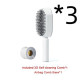 Self-Cleaning Hair Brush for Women | One-Click Cleaning Detangling Comb | 3D Air Cushion Scalp Massage Brush | Anti-Static, No-Pull Hairbrush | Pain-Free Detangling for All Hair Types | Optional Wall-Mounted Storage - Health & Beauty > Personal Care > Hair Care > Hair Styling Tools > Combs & Brushes > Paddle Hairbrushes