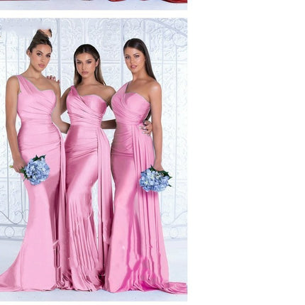 Plus Size Fat MM Mermaid One Shoulder Elegant Wedding Dress