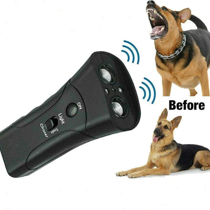 New Dog Repeller Ultrasound Pet Training Anti Barking Control Devices 3 in 1 Stop Bark Deterrents Trainer