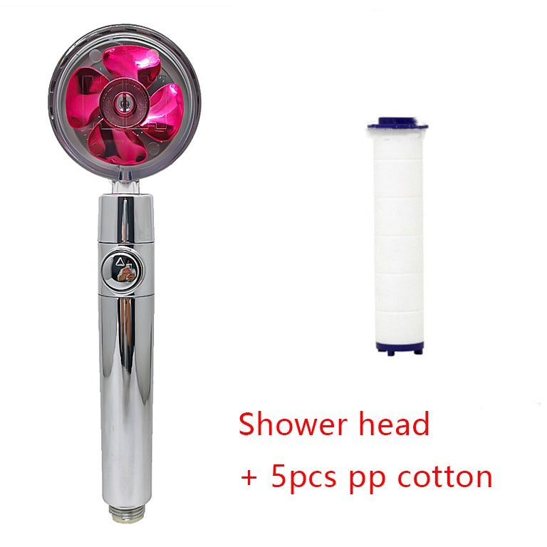 High-Pressure Water-Saving Shower Head | 360° Rotating Turbo Fan Spray Nozzle | ABS Pressurized Shower with Filter | Chrome Round Fixed Head - Hardware > Plumbing > Plumbing Fixture Hardware & Parts > Shower Parts > Shower Heads > Handheld Shower Heads
