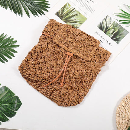 Backpack Straw Casual Beach Straw Bag