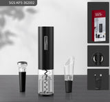 Base | Electric Bottle Opener | Five In One | Foil Cutter And Vacuum Stoppers | Red | Great Corporate Gift -