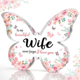 Butterfly Keepsakes | Acrylic Keepsake | Butterfly Shape | Purple Wing Pattern | Perfect Mother's Day Gift For Mom -