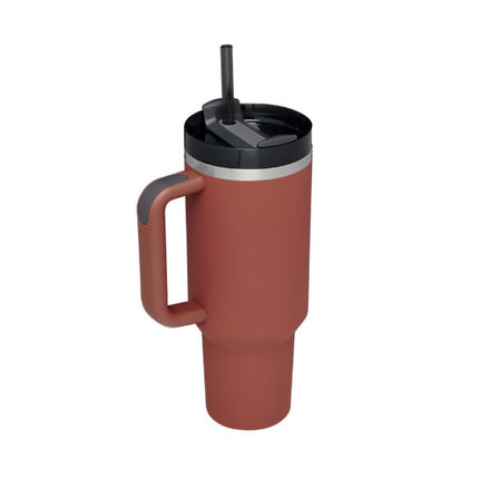 Personalized DIY Straw Coffee Insulation Cup With Handle Portable Car Stainless Steel Water Bottle Large Capacity Travel BPA Free Thermal Mug