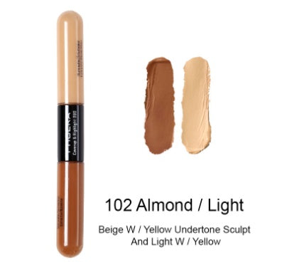 GlowPro | Concealer | Double Head | Brightens Skin Tone | 101 Taupe 102 Almond 105 Chestnut | Foundation Friendly -