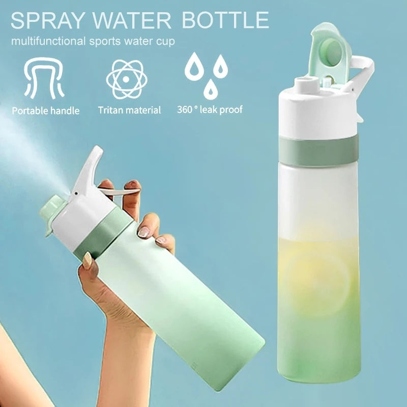 Large Capacity Spray Water Bottle | Leakproof Sports & Fitness Cup for Girls | Portable Travel Drinkware with Handle Strap | Wide-Mouth BPA-Free Plastic - Home & Garden > Kitchen & Dining > Food & Beverage Carriers > Water Bottles