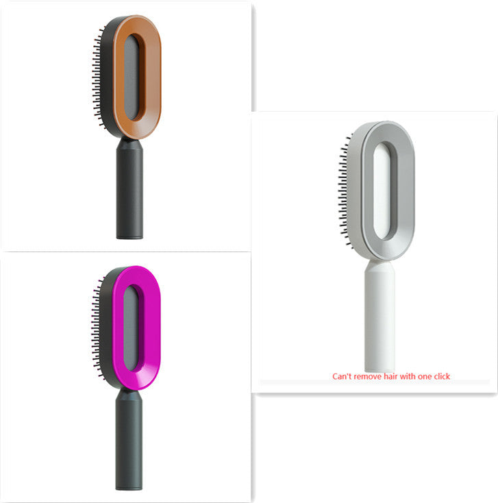Self-Cleaning Hair Brush for Women | One-Click Cleaning Detangling Comb | 3D Air Cushion Scalp Massage Brush | Anti-Static, No-Pull Hairbrush | Pain-Free Detangling for All Hair Types | Optional Wall-Mounted Storage - Health & Beauty > Personal Care > Hair Care > Hair Styling Tools > Combs & Brushes > Paddle Hairbrushes