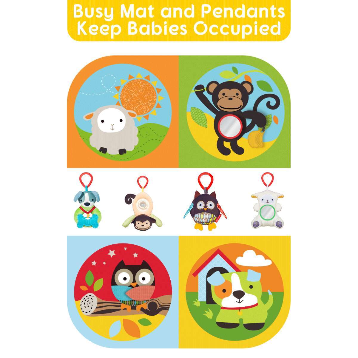 Keeygo | Baby Play Mat | Thick Cushioned | Safe Cushioned Play Space | 34x20 Inches | Zoo Theme Engagement -