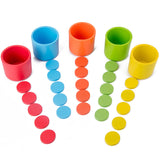 KidzLearn | Wooden Color Sorting Cup | Color Sorting | Counting | Multicolor | Builds Color Recognition And Early Math -