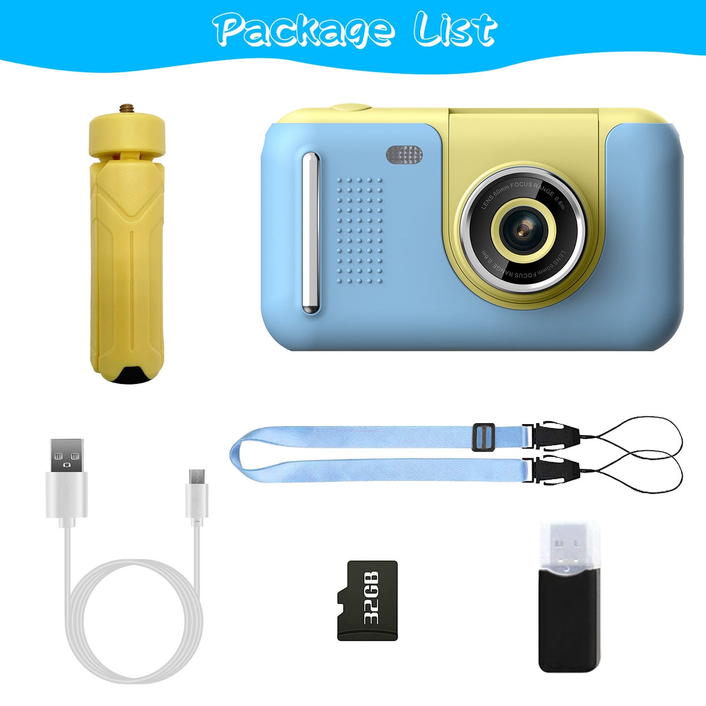 KidVue | Kids Digital Camera | Flip Lens | 32GB Card Included | Blue | Easy Kid Photos And Videos Anywhere -