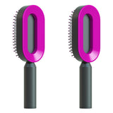 Self-Cleaning Hair Brush for Women | One-Click Cleaning Detangling Comb | 3D Air Cushion Scalp Massage Brush | Anti-Static, No-Pull Hairbrush | Pain-Free Detangling for All Hair Types | Optional Wall-Mounted Storage - Health & Beauty > Personal Care > Hair Care > Hair Styling Tools > Combs & Brushes > Paddle Hairbrushes