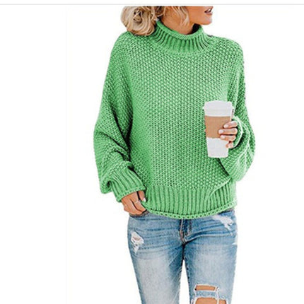 Cardigan Thick Thread Turtleneck Pullover