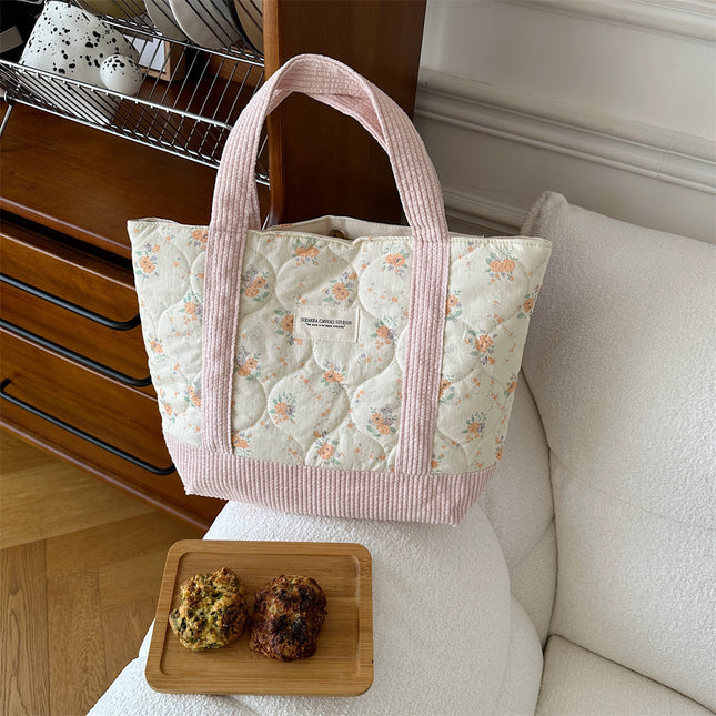 Quilted Patchwork Retro Flower Handbag Commuter