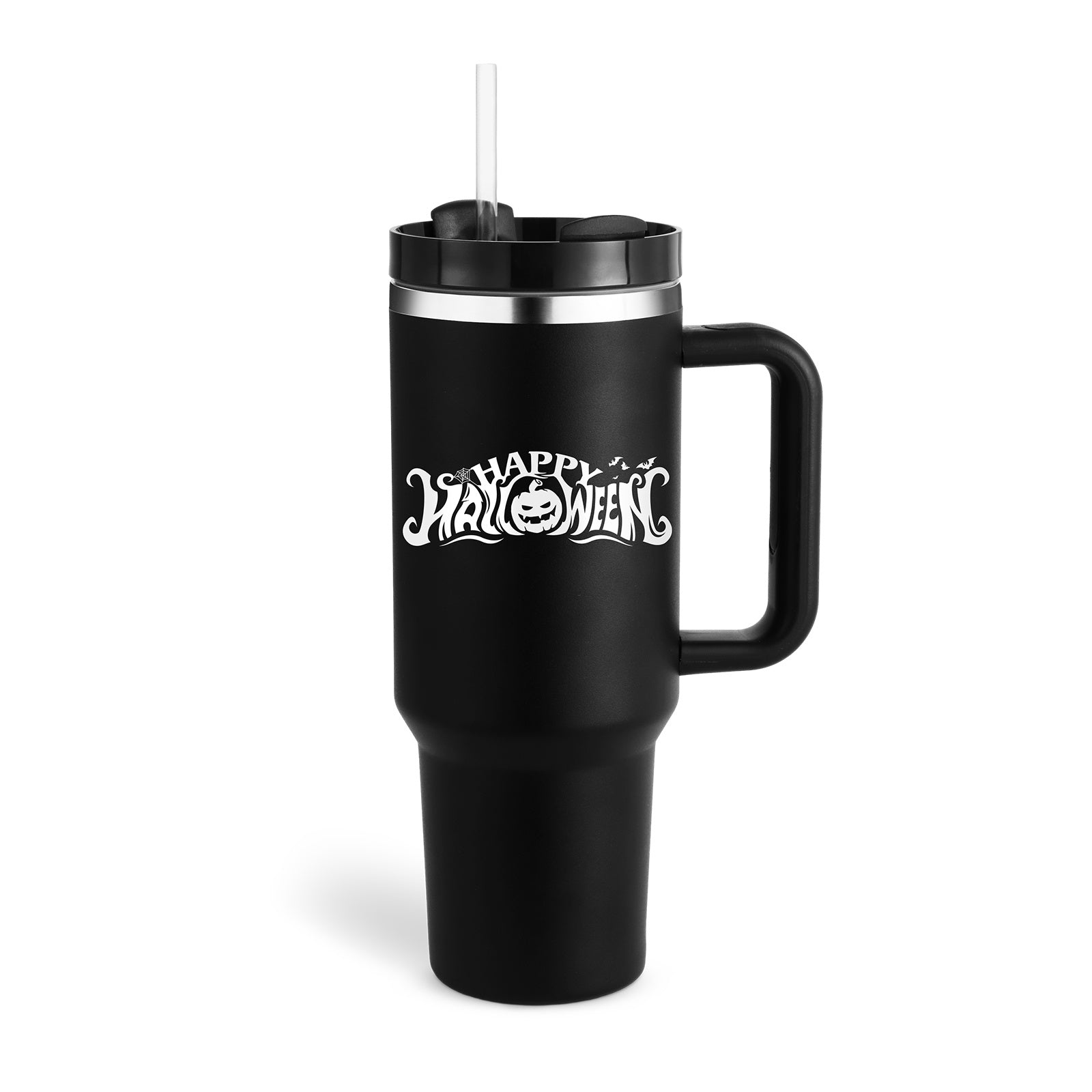 40oz Insulated Tumbler with Handle & Straw | Stainless Steel Vacuum Cup | Spill-Proof Travel Mug with Lid | Hot & Cold Coffee Tumbler for Car, Gym & Office | Valentine & Christmas Gift Edition - Home & Garden > Kitchen & Dining > Tableware > Drinkware > Tumblers
