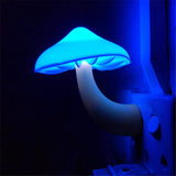 LumoGlow | Led Night Light Mushroom Wall Lamp | Light Sensor | Auto Night Lighting | Warm White | Eu Us Plug Compatible -