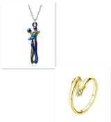 Love Hug Necklace | Unisex Couples Pendant Jewelry | Simple Brass Clavicle Chain | Cartoon Hug Pendant for Men & Women | Valentine’s Day Lover Gift | Adjustable 40+5cm Chain - Apparel & Accessories > Jewelry > Necklaces