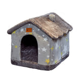Foldable Dog & Cat House Bed | Warm Winter Enclosed Cave Kennel | Self-Warming Plush Pet Nest with Durable Non-Slip Bottom | Removable Cozy Villa | S–L - Animals & Pet Supplies > Pet Supplies > Pet Beds > Caves