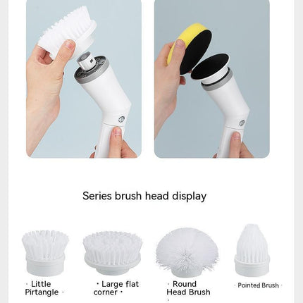 Electric Scrubber Cleaning Wall Long Handle Elbow Telescopic Multifunction Cleaning Brush
