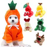 Cute Fruit Dog Hoodie for Small Dogs | Winter Warm Fleece Pet Clothes | Soft Breathable Puppy & Cat Costume Coat | Banana Apple Carrot Designs | XS–2XL - Animals & Pet Supplies > Pet Supplies > Pet Apparel > Pet Hoodies