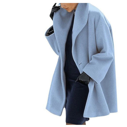 Women's Trendy Clothes Multi-color Round Neck Loose Sweater Woolen Coat Solid Casual Coat For Autumn And Winter