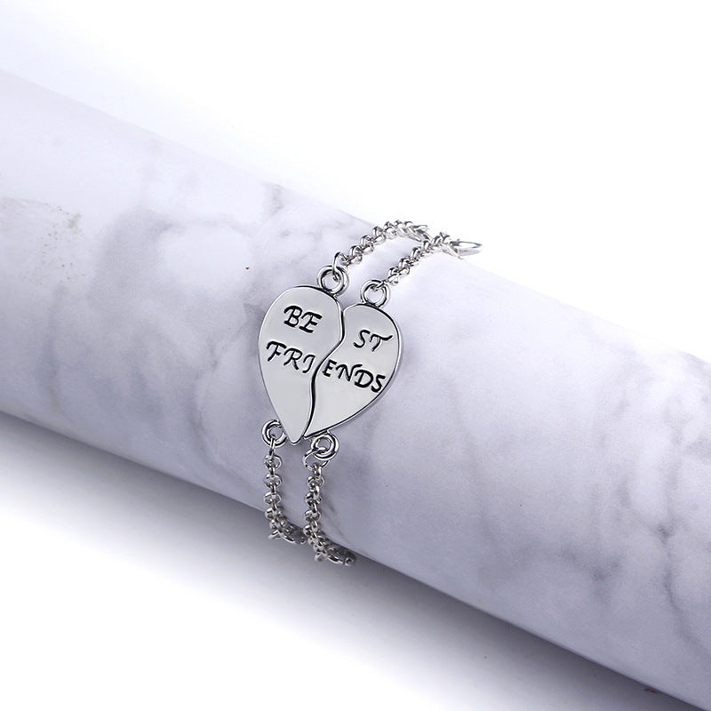 Good Friend | Bracelet | Love Heart Motif | Unisex Zinc Alloy | Gold and Silver | Expresses Friendship and Style -