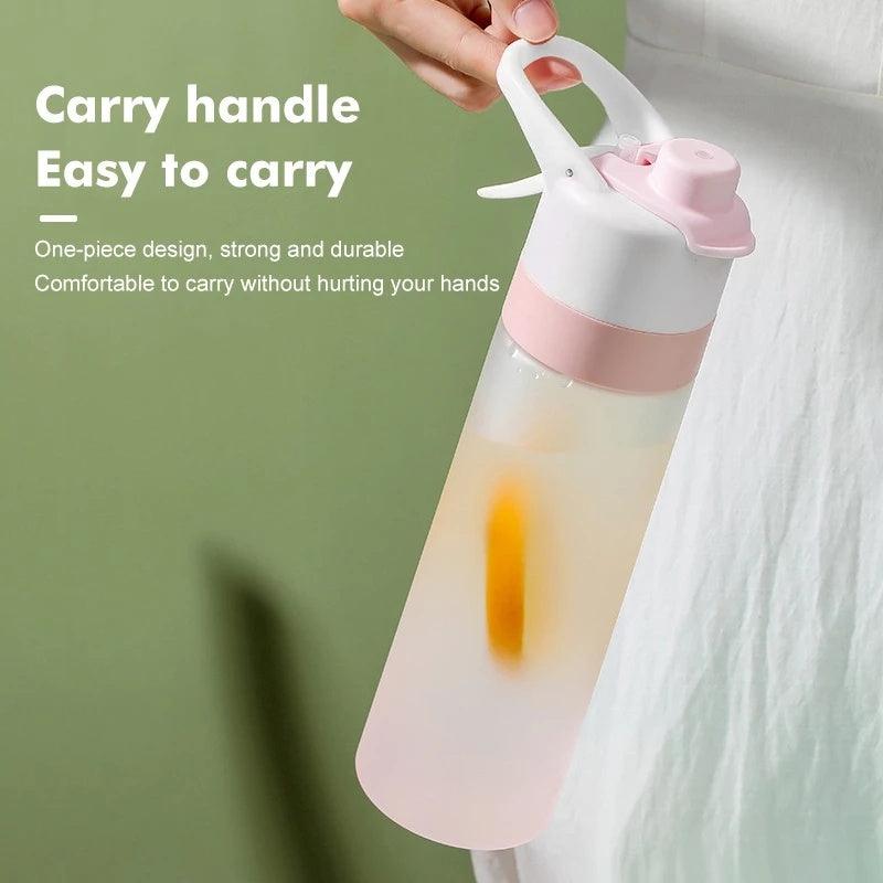 Large Capacity Spray Water Bottle | Leakproof Sports & Fitness Cup for Girls | Portable Travel Drinkware with Handle Strap | Wide-Mouth BPA-Free Plastic - Home & Garden > Kitchen & Dining > Food & Beverage Carriers > Water Bottles