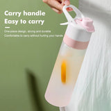 Large Capacity Spray Water Bottle | Leakproof Sports & Fitness Cup for Girls | Portable Travel Drinkware with Handle Strap | Wide-Mouth BPA-Free Plastic - Home & Garden > Kitchen & Dining > Food & Beverage Carriers > Water Bottles