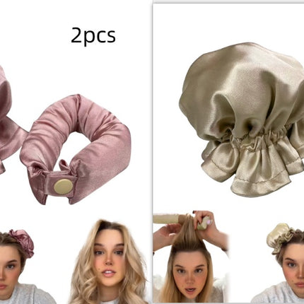 New Heatless Curl Stick With Cloth Cover Cute Ball Head Hair Curler Headband Hair Rollers Wave Form Curling Rod Hair Style Tools Gadgets