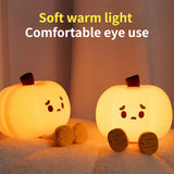 LumiGlow | Pumpkin Night Light | Dimmable Silicone Lamp | BPA Free Safe For Kids | Orange | Warm LED Bedside Decor -