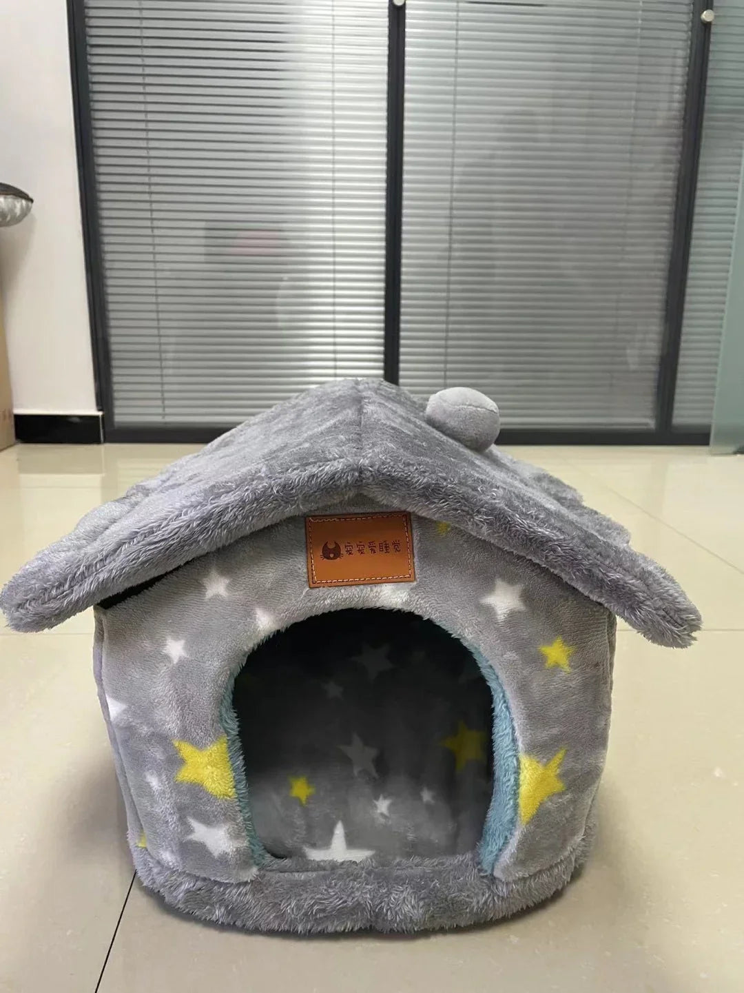 Foldable Dog & Cat House Bed | Warm Winter Enclosed Cave Kennel | Self-Warming Plush Pet Nest with Durable Non-Slip Bottom | Removable Cozy Villa | S–L - Animals & Pet Supplies > Pet Supplies > Pet Beds > Caves
