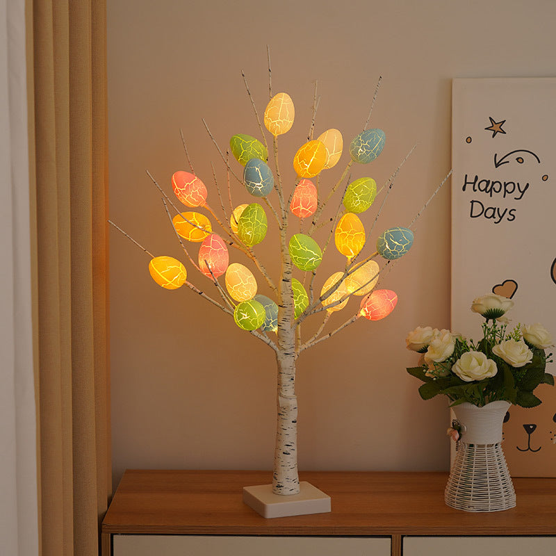 LumiTree | Easter Birch Tree | 24 LED Lights | Adjustable Branches | 60cm Tabletop | Vibrant Easter Decor -