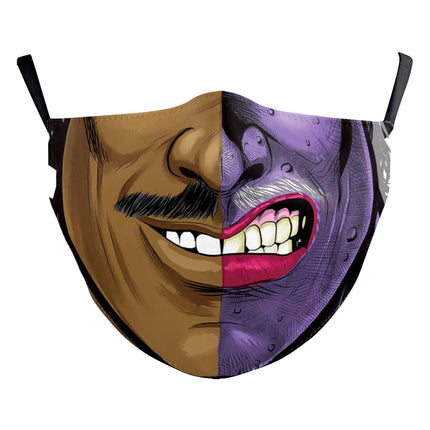 Halloween Digital Printing Funny Horror Face Double Layer Dust Mask