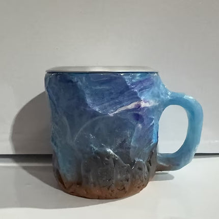 400ml Resin Mineral Crystal Coffee Mugs With Handles Elegant Fake Mineral Crystal Cup For Workplace Home Decor Christmas Gift Kitchen Gadgets
