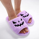 Halloween Cute Warm Home Slippers for Women | Soft Rabbit Fur Indoor Shoes | Open-Toe Fish Mouth Design | Cozy Plush Winter Slippers | PU Sole | Fall & Halloween House Shoes - Apparel & Accessories > Shoes > Slippers