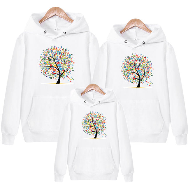 Parent-child Wear A Family Of Three Whole Family Mother And Child Wear Hooded Sweater Coat