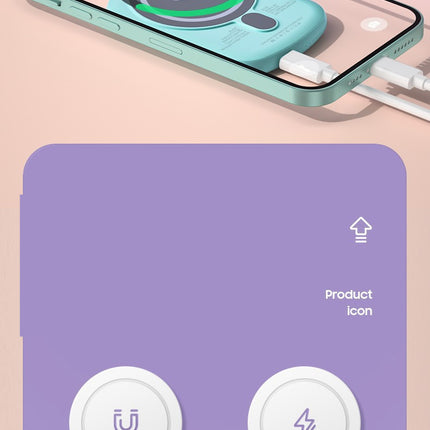 Fast Charging Compact And Portable Magnetic Wireless Power Bank
